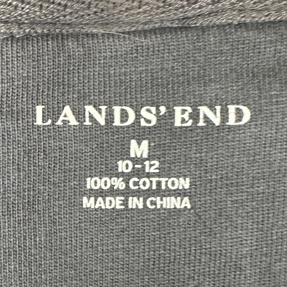 Lands End Jacket Womens Medium 10-12 Utility Grey Button-Down Hooded Drawstring - Picture 4 of 7